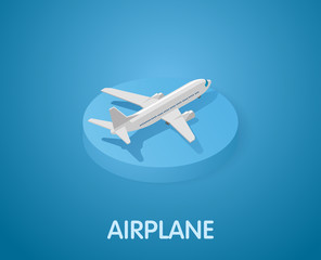 Airplane isometric icon. Vector illustration. 3d concept