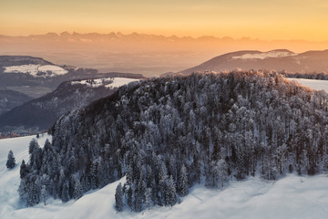 Winterabend auf dem Passwang SO