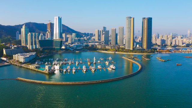 aerial view of Yacht Club in shenzhen china