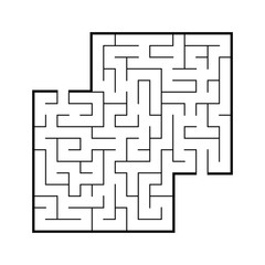 Abstract square maze. Game for kids. Puzzle for children. Labyrinth conundrum. Flat vector illustration isolated on white background. With place for your image.