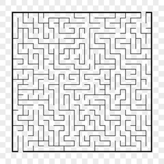 Abstract square maze. Game for kids. Puzzle for children.Labyrinth conundrum. Flat vector illustration isolated on transparent background.