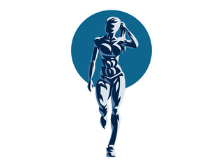 Obraz na płótnie Canvas Woman fitness emblem.