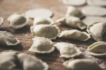 Ukraine. Slavic food. Ukrainian national dish. Dough. Flour.