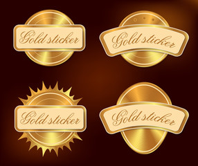Golden labels collection. Vector illustration.
