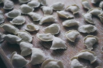 Ukraine. Slavic food. Ukrainian national dish. Dough. Flour.