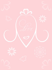 Greeting Card design. Valentine's Day, Mother's Day. Wedding invitation