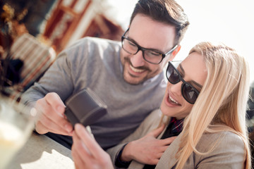 Young man gives a ring to his girl