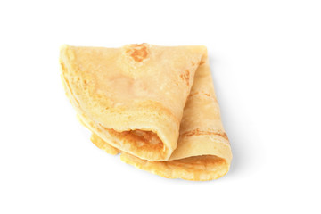 Pancakes isolated on white background.