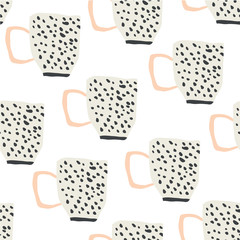 seamless pattern with scandinavian style cups