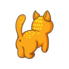 Vector cat in line style. Cute cat in cartoon style isolated on white background. illustration for kids fashion, funny kitten in cartoon style. Ideal for cards, invitations, party, banners, 