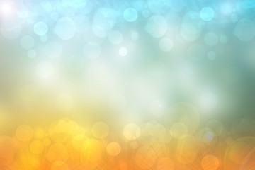 Abstract golden festive background texture with white and blue lightening bokeh circles. Beautiful texture.