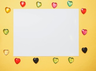 Background picture for Valentine's day or March 8. Multi-colored hearts.