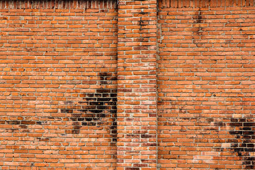 A picture of the historical small brick family house. The detail of the frontage. 
