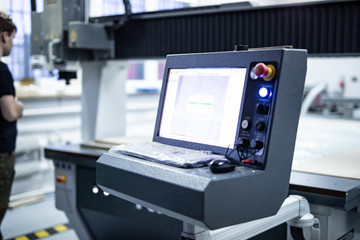 CNC machine while working