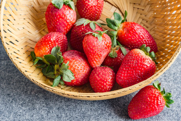 Fresh and Organic Strawberries in a Basket