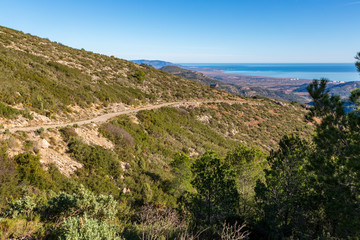 Mountains in Desierto de las Palmas national park close to the sea