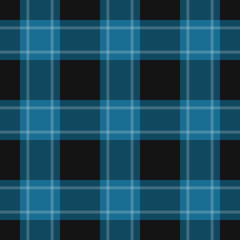seamless black, blue tartan with white stripes