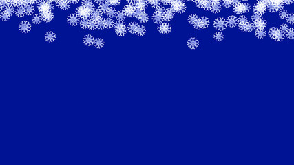 Abstract background with a variety of colorful snowflakes. Big and small.