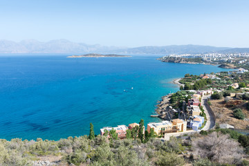 Panoramic view of the Bay near the town of Agios Nikolaos