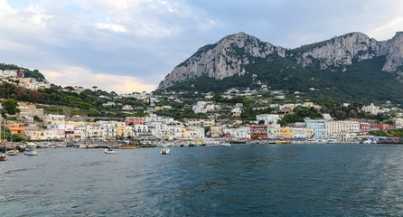 Fototapeta na wymiar General view of Capri Island in Naples, Italy
