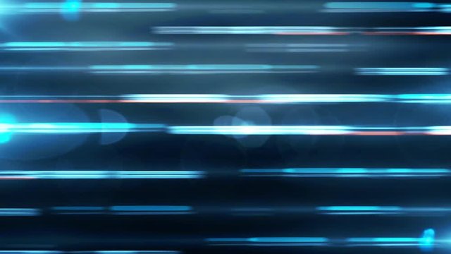 Abstract animation of dynamic colorful beams on a blue background. Motion of background animation.