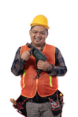 images of smile constructor holding a drill