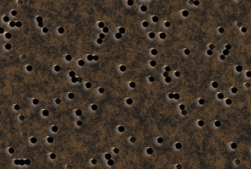 metal background with bullet holes