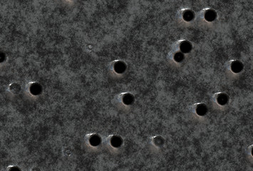 bullet holes in metal wall