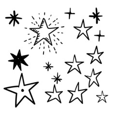 Hand drawn star doodles