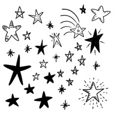 Hand drawn star doodles