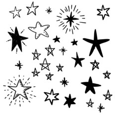 Hand drawn star doodles