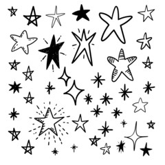 Hand drawn star doodles