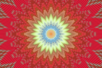 background red kaleidoscope flower pattern. geometric.