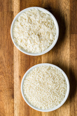Rice and rice flakes.