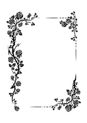 Floral roses frame decor