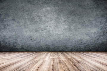 laminate and concrete wall, view of an empty room