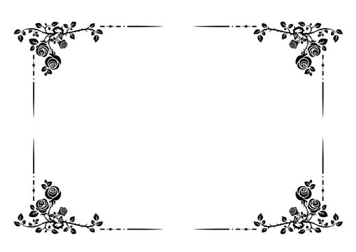 Graphic roses frame