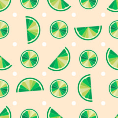 tropical fruits print. Citrus seamless pattern. lime slices, seamless pattern.