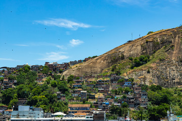 Obraz premium Slums of the world. Favelas of Brazil. Slum in the city of Niteroi, Penha Hill slum. 