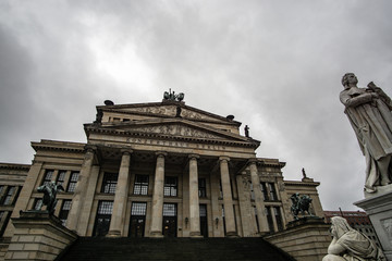 Naklejka premium Concert hall at the Gendarmenmarkt in a rainy day, Berlin, Germany