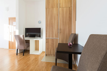 Interior of a hotel room