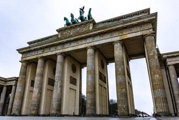 Berlin Brandenburg Gate (Brandenburger Tor) in a rainy day, Berlin, Germany