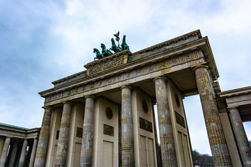 Berlin Brandenburg Gate (Brandenburger Tor) in a rainy day, Berlin, Germany