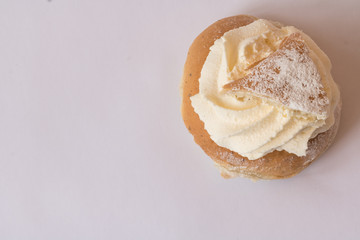 swedish semla cake with whipped cream