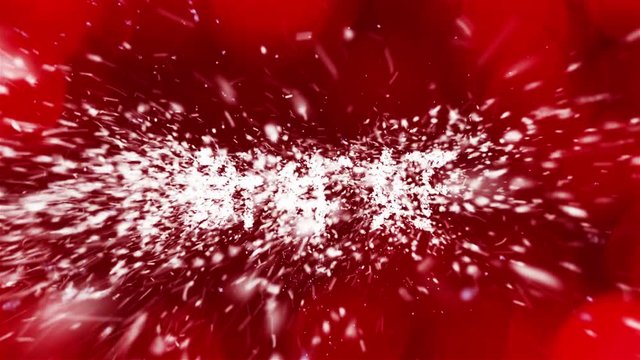 4K Chinese New Year Greetings animation, made of snowflakes.