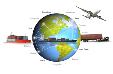 abstract image of the world logistics for support import export business and transportation