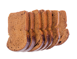 Several pieces of dark rye bread