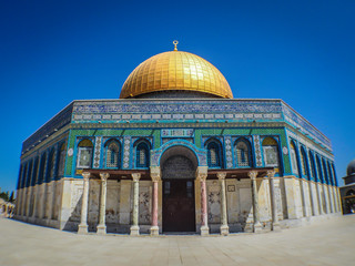 Panoramic view of The Dome of The Rock in the Old City of Jerusalem Israel