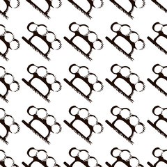 brass knuckles vector seamless pattern