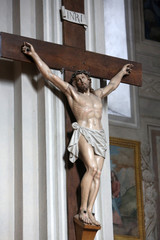 J&eacute;sus-Christ sur la croix. Coll&eacute;giale Saint-Jacques-le-Majeur. Sallanches. / Jesus on the cross. Saint James's collegiate church. Sallanches.